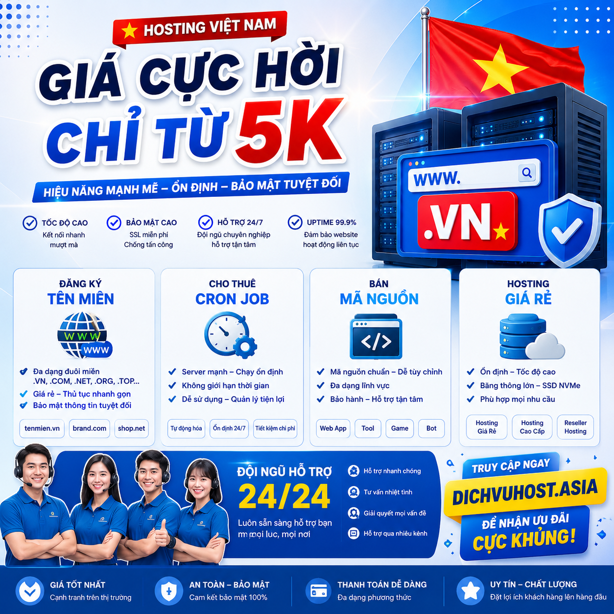 DỊCH VỤ HOSTING - TÊN MIỀN - CRON - MÃ NGUỒN GIÁ RẺ TẠI DICHVUHOST.ASIA